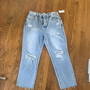 COPY - ripped Pacsun high rise straight leg jeans